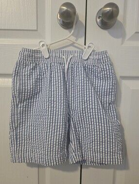 Crewcuts Blue and White Seersucker Stripe Shorts